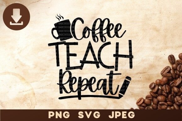 Coffee Teach Repeat: A Versatile SVG for Embroidery