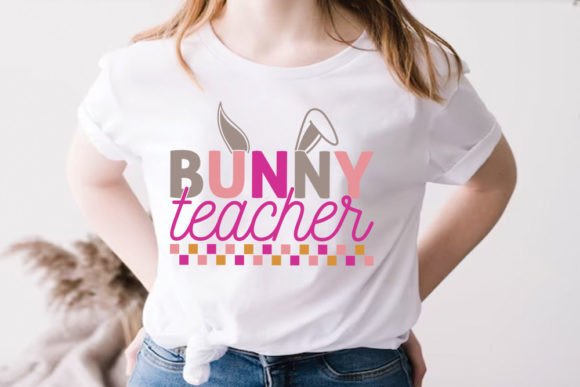 Easter Teacher SVG Design: A Charming Bunny for Embroidery
