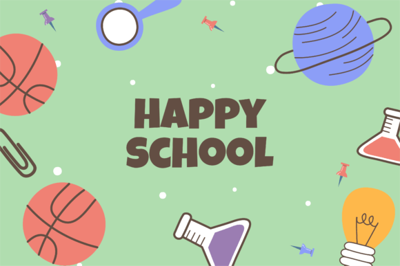 Green Background School Stationary: A Versatile Design