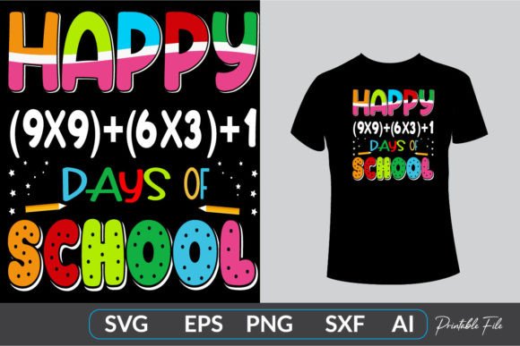 Happy 100 Days of School T-shirt Embroidery