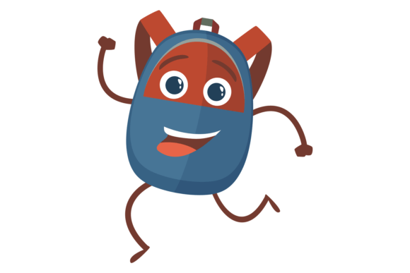 Happy Running Backpack: A Cheerful Embroidery Design